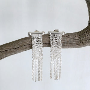 Silver mesh earrings Byron bay