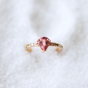 Rose ring with pink tourmaline