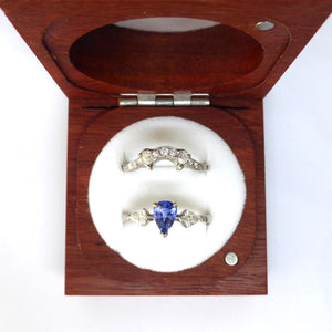 Wedding and engagement ring in box