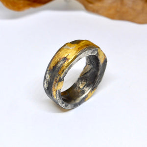Silver Gold mans wedding ring