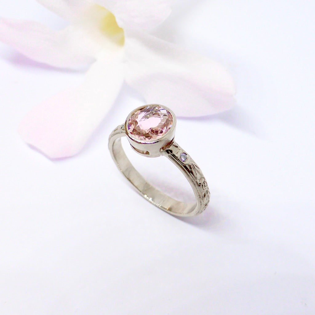 3CT Pink Morganite Engagement Ring Emerald Cut 14k White Gold Diamond Band  Anniversary Gift for Her - Etsy