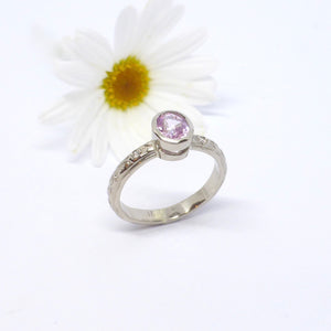 Pink sapphire engagement ring 