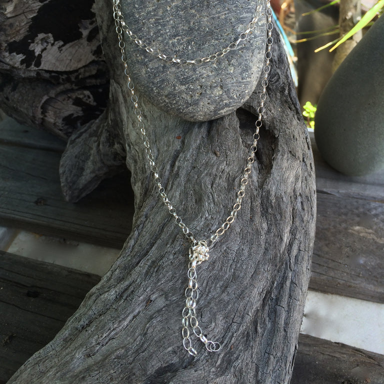 Tie it up, Sterling silver chain Louise Shaw Jewellery