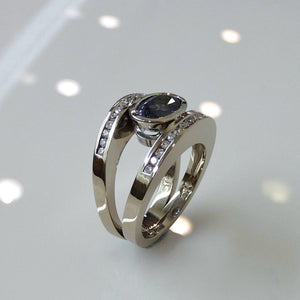 Custom - Blue Tourmaline And Diamond Dress Ring