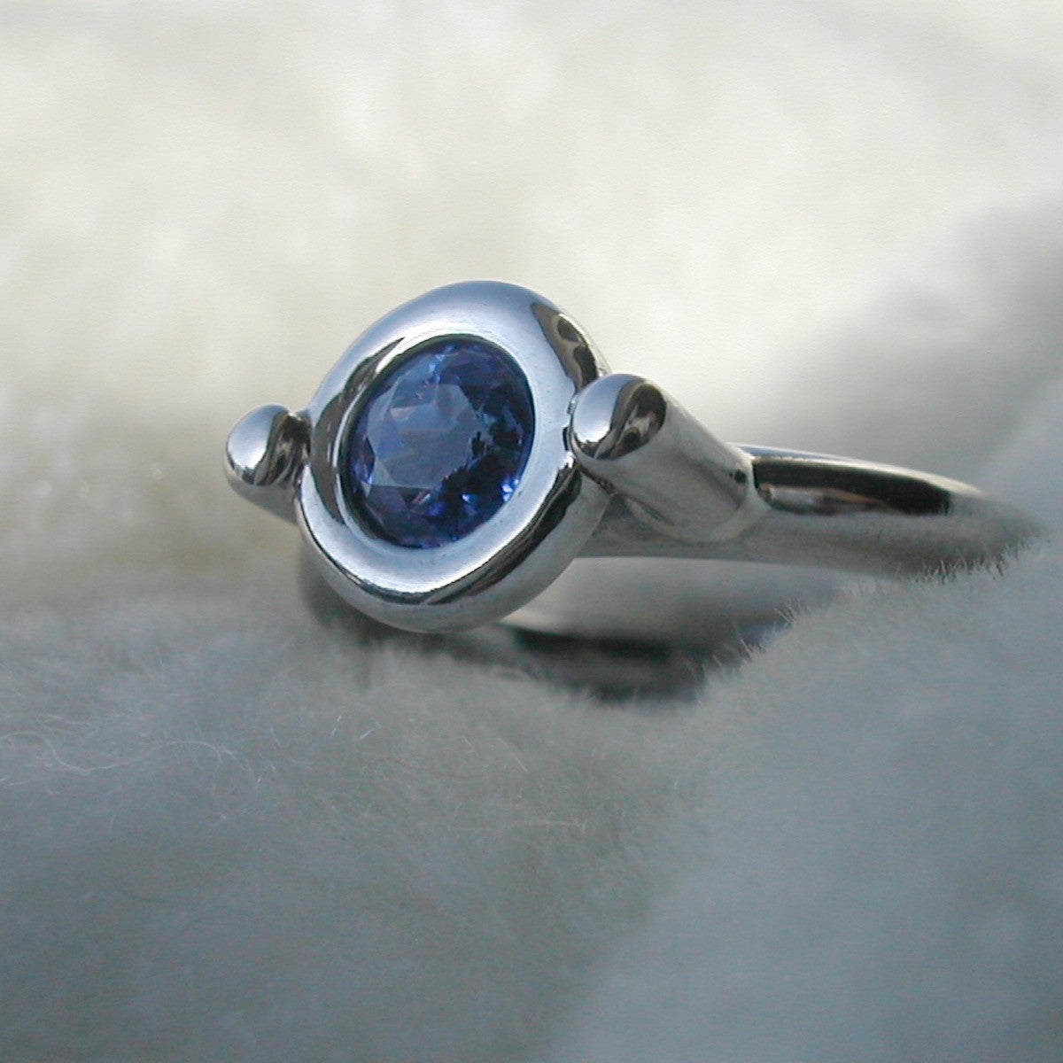 White gold ring with deals blue stone