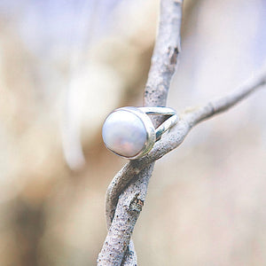 Baroque Pearl encased in a Sterling Silver Ring