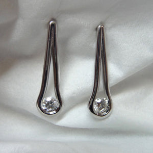 Earrings - Diamond Earrings Set In 18ct White Gold