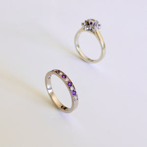 Wedding ring Amethyst Diamond