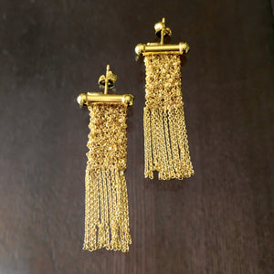 Gold mesh earrings