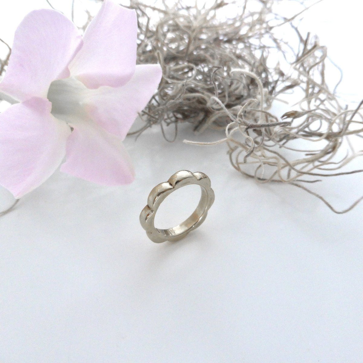 Flower silver ring