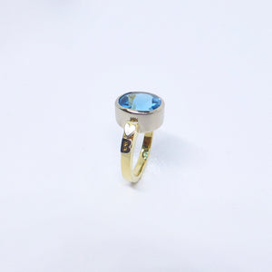 Topaz and gold ring with initials