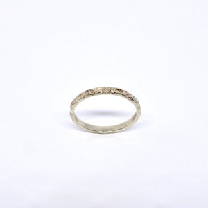 Rose wedding ring 9ct white gold