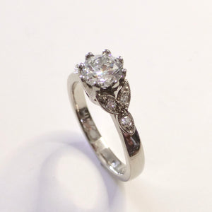 Vintage Style Custom Handmade Engagement Ring