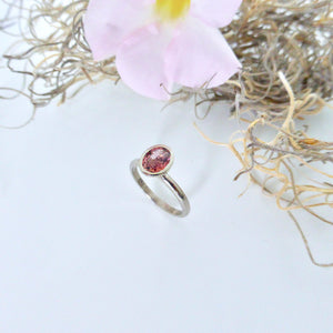 White gold pink tourmaline ring