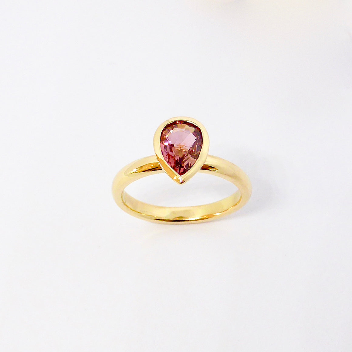 Gold and Tourmaline Solitaire.