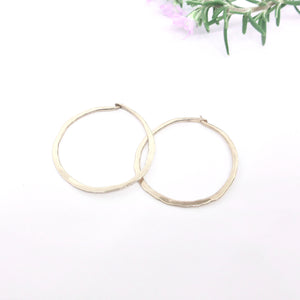 White gold hoop earrings 