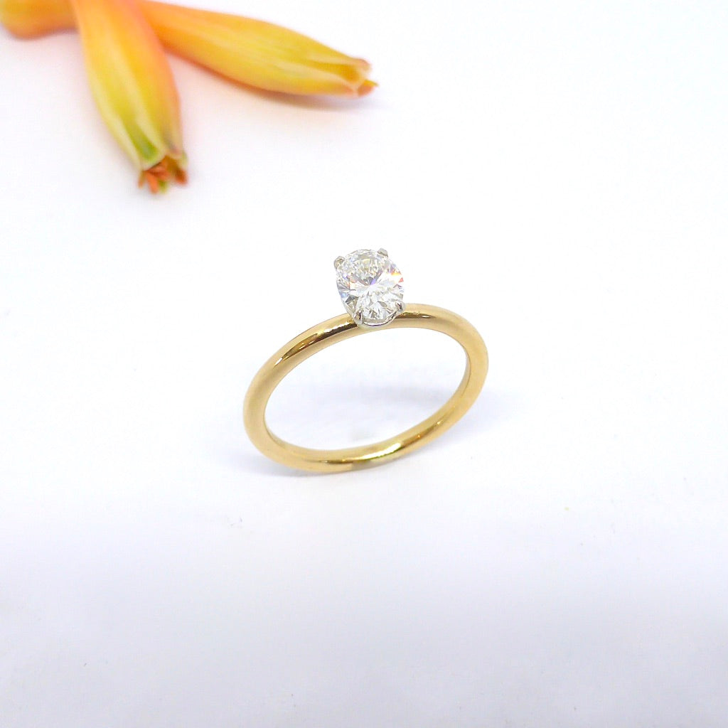 1/2 carat Oval Diamond Ring by Louise Shaw Jewellery in Byron Bay