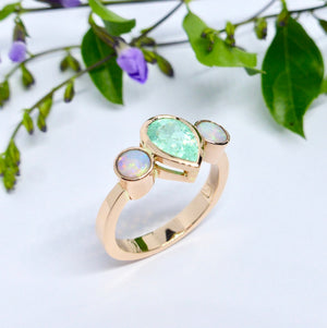 Engagement ring Byron Bay Tourmaline Opal 