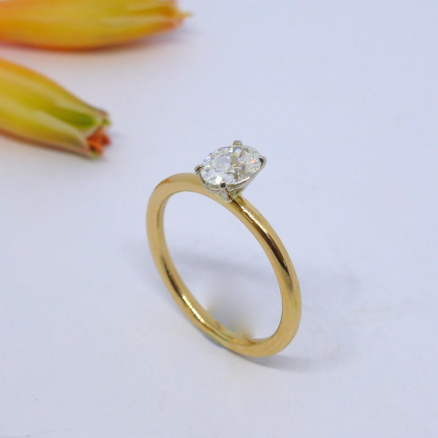 1/2 carat Oval Diamond Ring by Louise Shaw Jewellery in Byron Bay