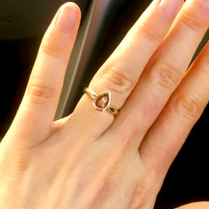  Peach tourmaline engagement ring