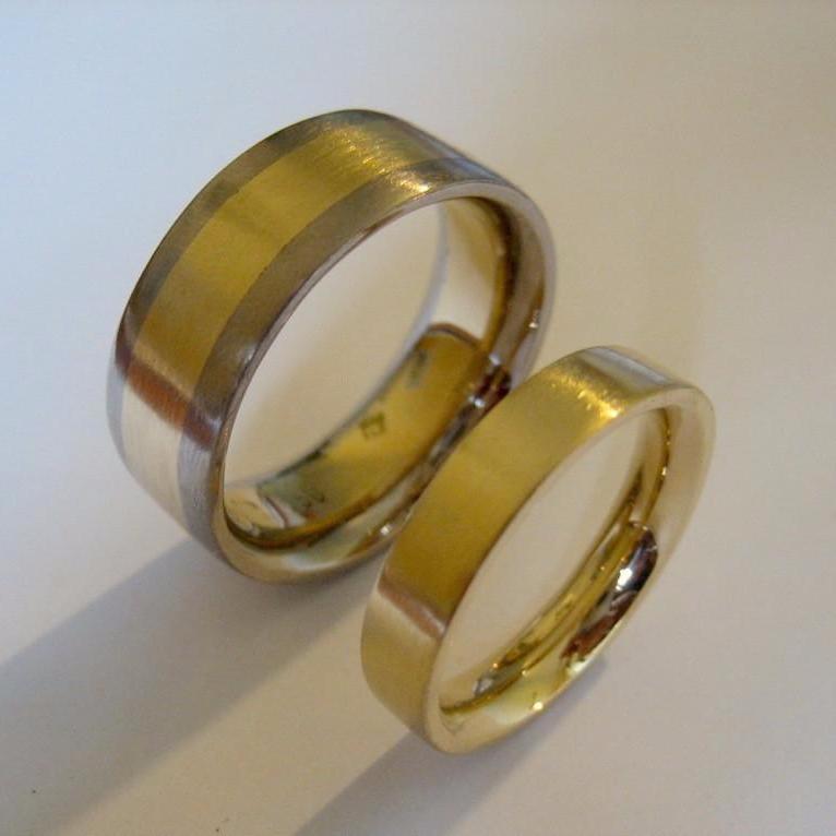 Rings - 2 Handmade Textured, Comfort Curve Wedding Bands.