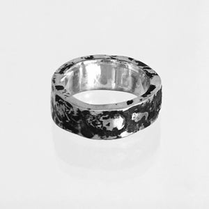  Mens Sterling Silver Distressed Band